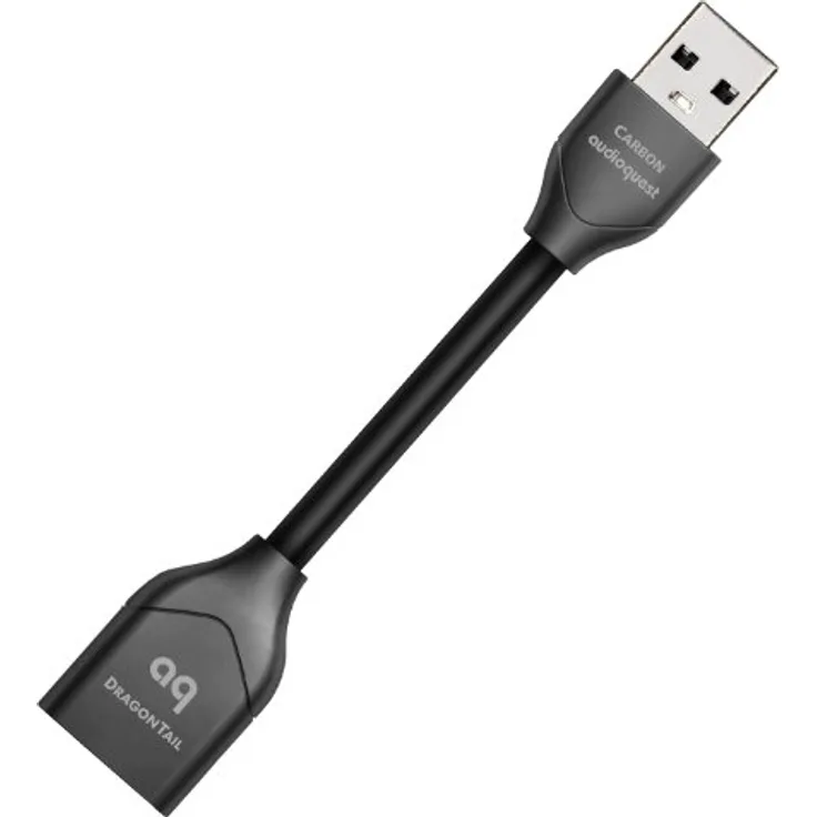 AudioQuest DragonTail USB-Kabel (0,112 m, USB A-USB A, USB 2.0, Stecker-Buchse) Schwarz