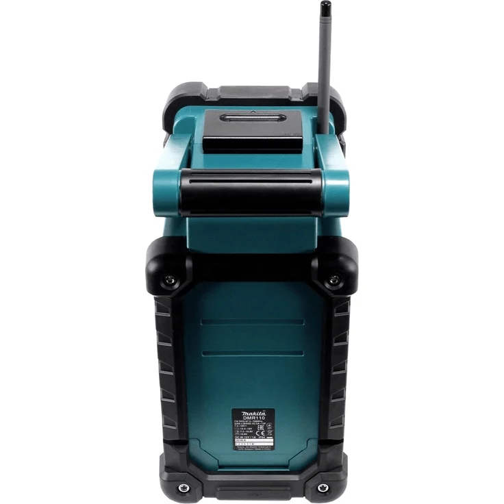 Makita DMR110 ohne Akku und Ladegerät, mit Netzteil Baustellenradio, geeignet für Outdoor, spritzwassergeschützt, türkis – Bild 6