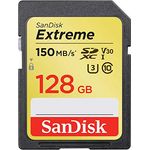 SanDisk Extreme 128GB SDXC Memory Card up to 150MB-s, Class 10, U3, V30