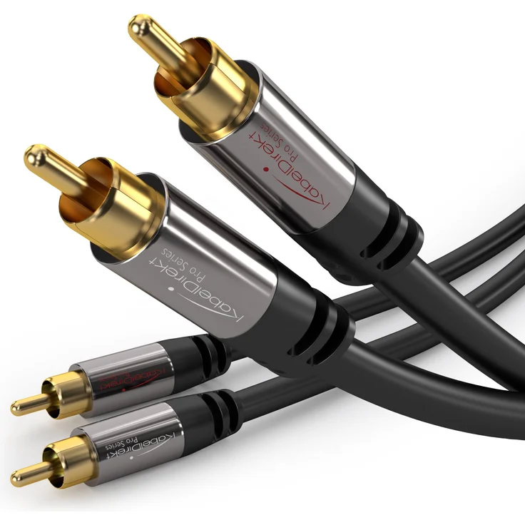 KabelDirekt - Cinch Audio Kabel - 7,5m - (Koaxialkabel geeignet für Verstärker, Stereoanlangen, HiFi Anlagen & andere Geräte mit Cinch Anschluss, 2 Cinch zu 2 Cinch) – Bild 1