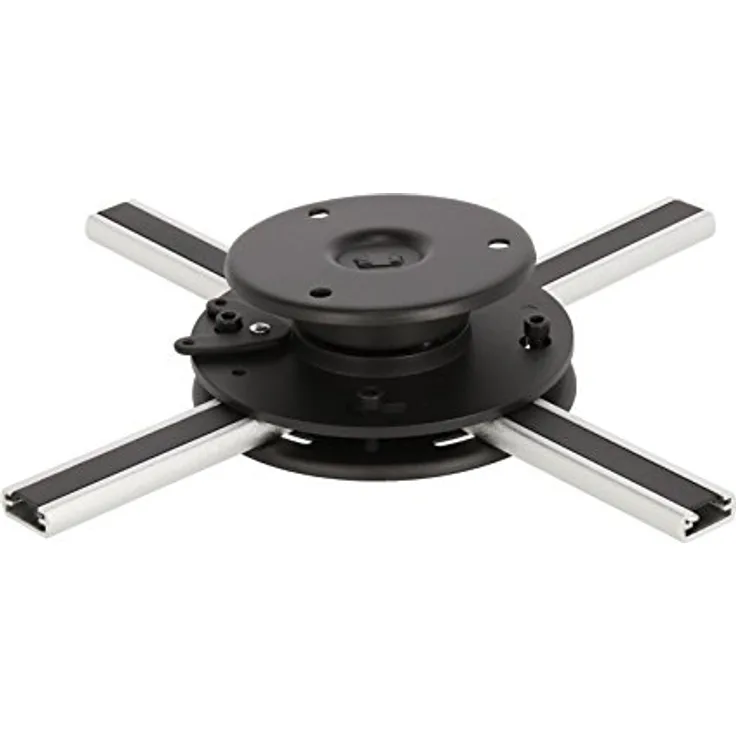 ivolum Beamer-Halterung BeamFix Flat Small | Farbe: schwarz | Beamer-Deckenhalterung mit geringem Deckenabstand | Ideal für kleine Beamer | Max. Tragkraft: 20 kg
