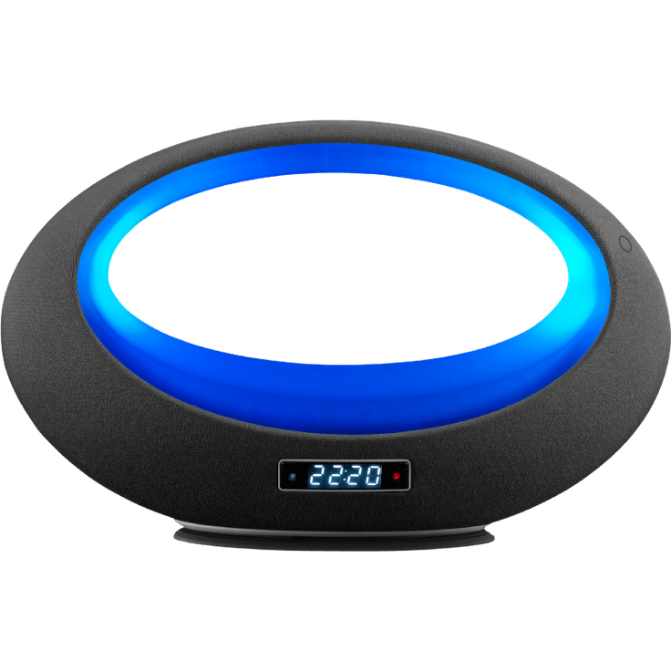Lenco Tragbarer Bluetooth Stereo-Lautsprecher BT-210 light (intelligente LED-Beleuchtung, App-Steuerung, Alarmfunktion, Aux-In) mehrfarbig