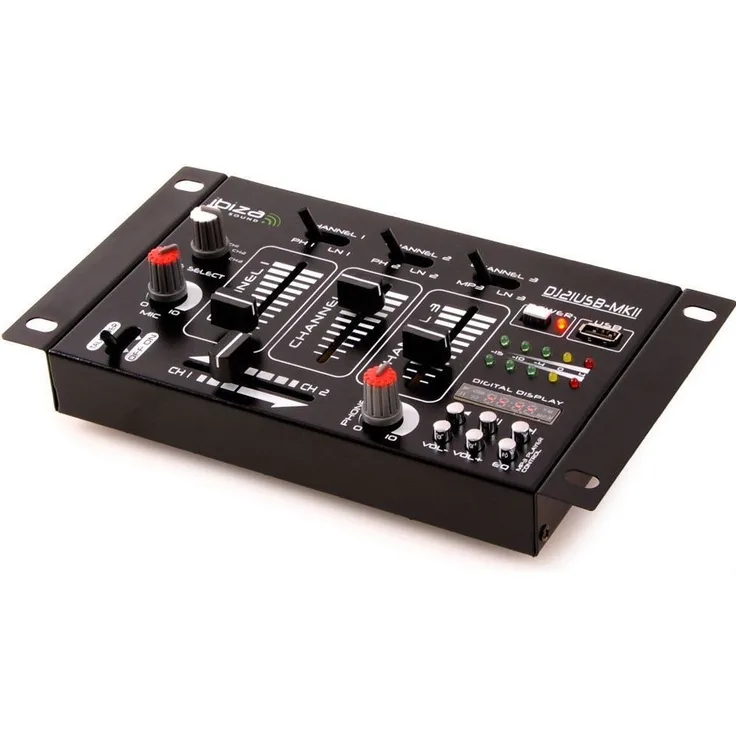 Ibiza DJ21USB-MKII Mischpult, Schwarz