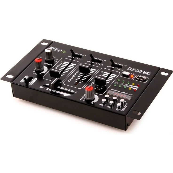 Ibiza DJ21USB-MKII Mischpult, Schwarz – Bild 1