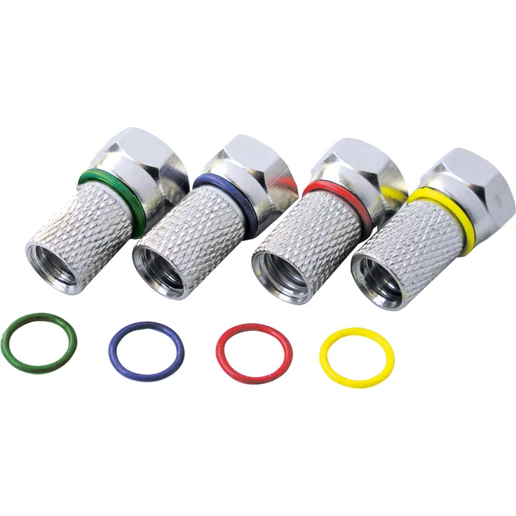 Schwaiger FSTFR7004 531 F-Stecker OD:7mm 4Stück mit Farbringen (11855113675)