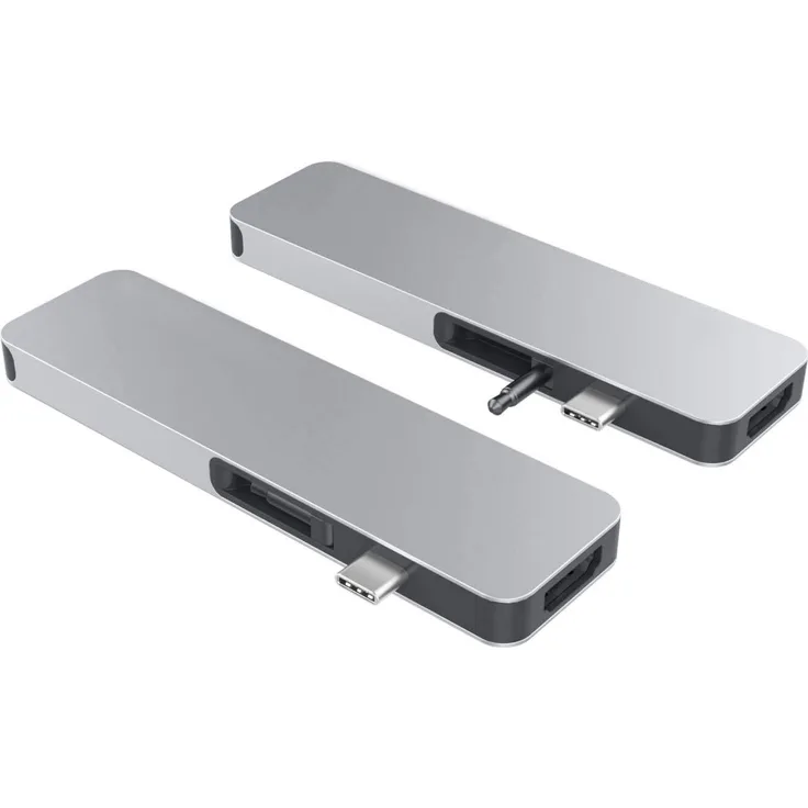 Hyperdrive SOLO PC & Apple MacbookUsb C Adapter - 7in1 Multiport Hub [ HDMI, Usb-C 60w Power, 2x Usb3.1, MicroSD - SDCard Reader, Audio Jack ] Silver