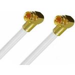 Satkabel Antennenkabel Koaxkabel RG6 Gold Edition Winkel - Winkel 135dB HD 4K 8k HQ 7mm Weiß 30m