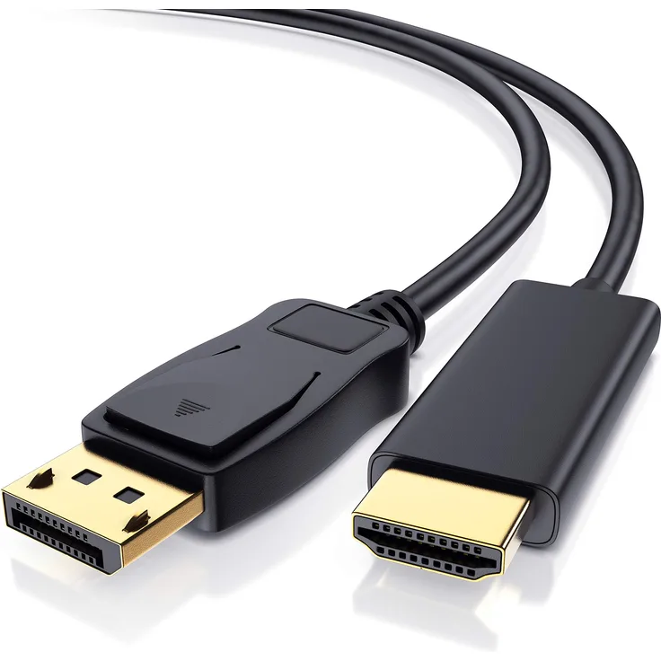 CSL - 4k DisplayPort auf HDMI Kabel - 2m - DP 1.4 - UHD 2160p - 3840 x 2160 60 Hz - HDR - HDCP 2.3 – zur Verbindung von PCs-Notebooks mit Monitoren und Projektoren - schwarz