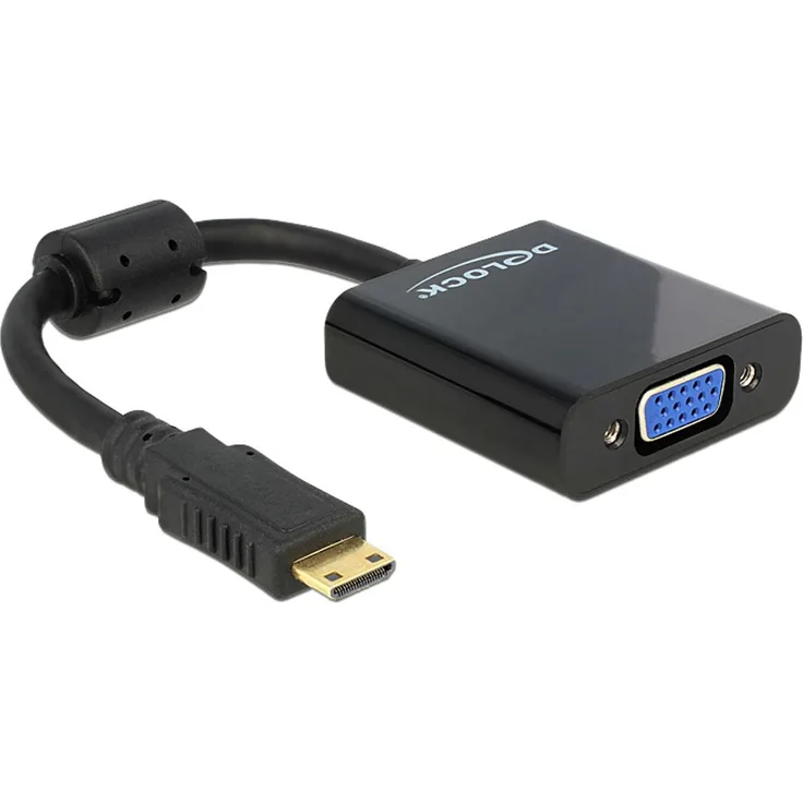 Delock Adapter HDMI Mini-C Stecker auf VGA Buchse, schwarz