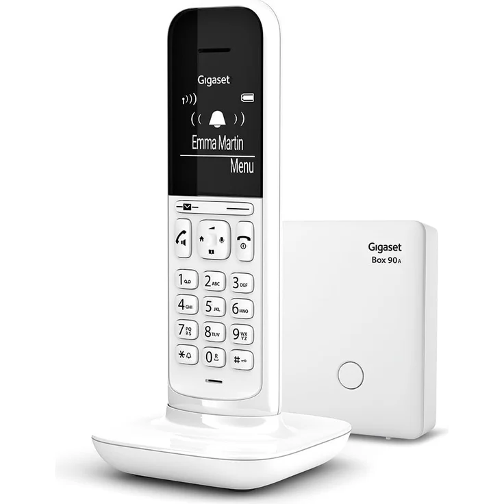 Gigaset CL390A schnurloses Design-Telefon mit Anrufbeantworter, DECT Telefon mit Freisprechfunktion, großem Grafik Display, leicht zu bedienen mit intuitiver Menüführung, Lucent White, Analog-Telefon, weiß – Bild 3