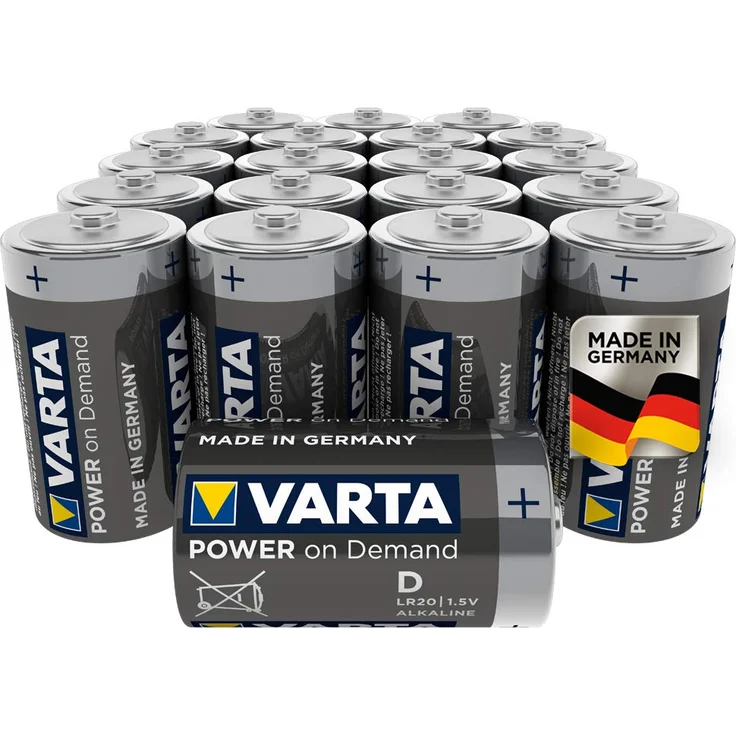VARTA Power on Demand D Mono Batterien - 20er Pack Vorratspack - smart, flexibel und leistungsstark für den mobilen Endkonsumenten - z.B. für Computerzubehör, Smart Home Geräten oder Taschenlampen – Bild 1