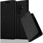 cadorabo Hülle für Samsung Galaxy S9 PLUS in NACHT SCHWARZ Handyhülle mit Magnetverschluss, Standfunktion und Kartenfach Case Cover Schutzhülle Etui Tasche Book Klapp Style