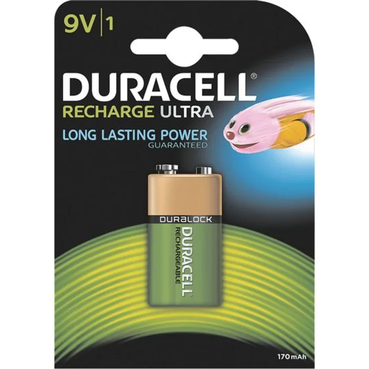 Duracell Rechargeable 9V 170 mAh Block Akku Batterien 6LR61, 1er Pack