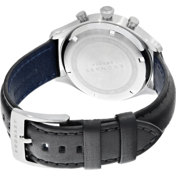 KRONABY Sekel Connected Watch A1000-0657 Hybrid-Smartwatch Unisex, 38mm, Edelstahlgehäuse, Schwarz/Silber – Bild 3