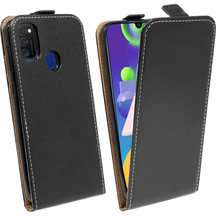cofi1453 Flip Hülle, geeignet für Samsung Galaxy M21, Flipstyle-Tasche, schwarz