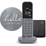 Gigaset CL390A schnurloses Design-Telefon mit Anrufbeantworter, DECT Telefon mit Freisprechfunktion, großem Grafik Display, leicht zu bedienen mit intuitiver Menüführung, Satellite Grey, Analog-Telefon, grau