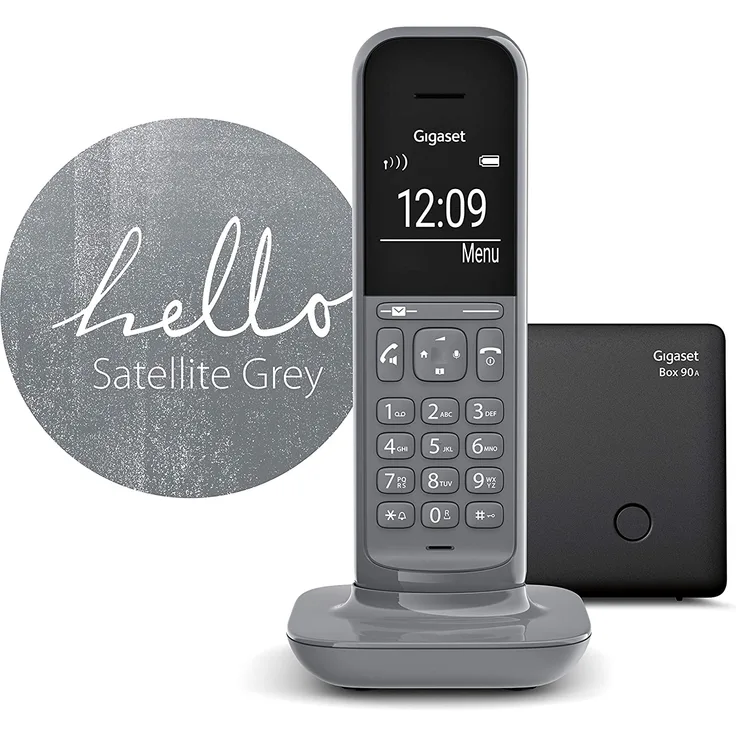 Gigaset CL390A schnurloses Design-Telefon mit Anrufbeantworter, DECT Telefon mit Freisprechfunktion, großem Grafik Display, leicht zu bedienen mit intuitiver Menüführung, Satellite Grey, Analog-Telefon, grau