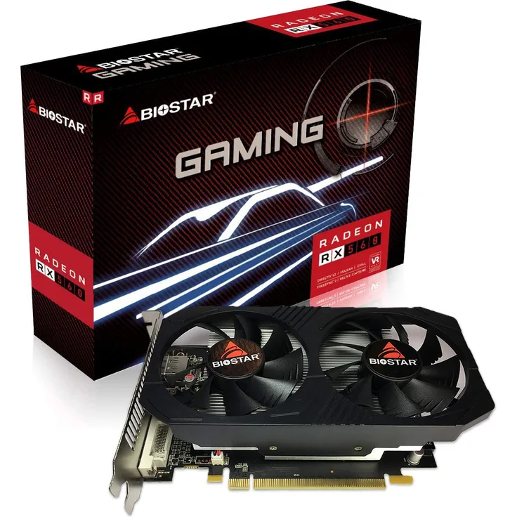 Biostar OC Gaming Radeon RX 560 4GB GDDR5 128-Bit DirectX 12 PCI Express 3.0 x16, DVI-D Dual Link, HDMI, DisplayPort und Vortex Dual Kühler