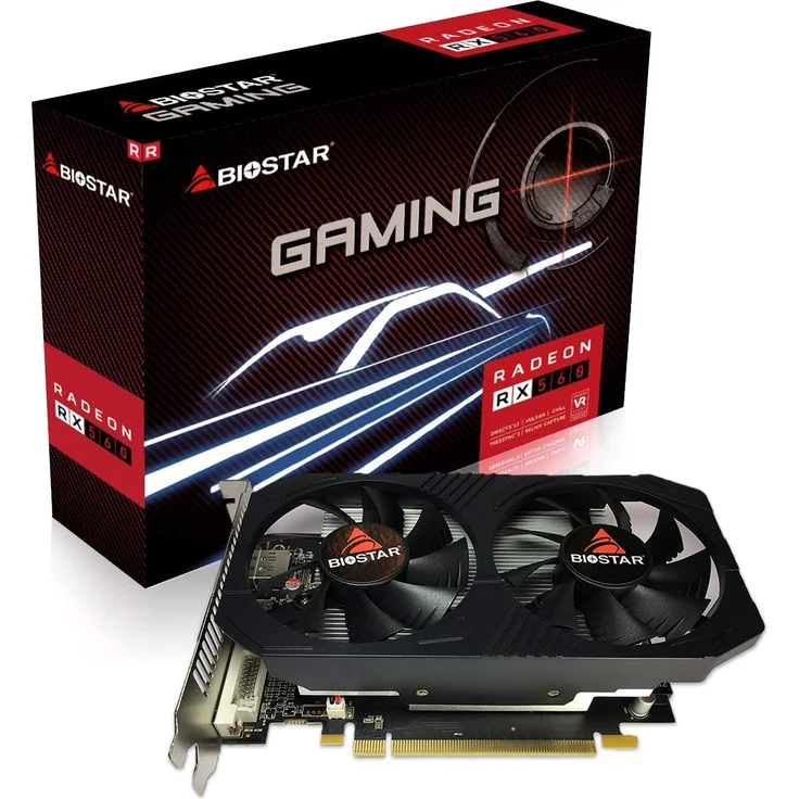 Biostar OC Gaming Radeon RX 560 4GB GDDR5 128-Bit DirectX 12 PCI Express 3.0 x16, DVI-D Dual Link, HDMI, DisplayPort und Vortex Dual Kühler