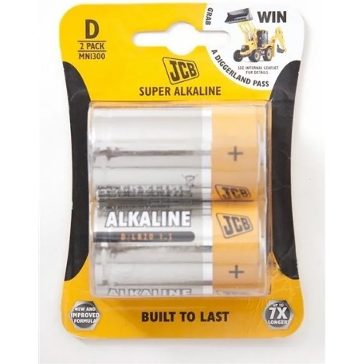 JCB 2X D Single-use Battery Alkali - Haushaltsbatterien (Single-use Battery, D, Alkali, 1,5 V, 2 Stück(e), Sichtverpackung)