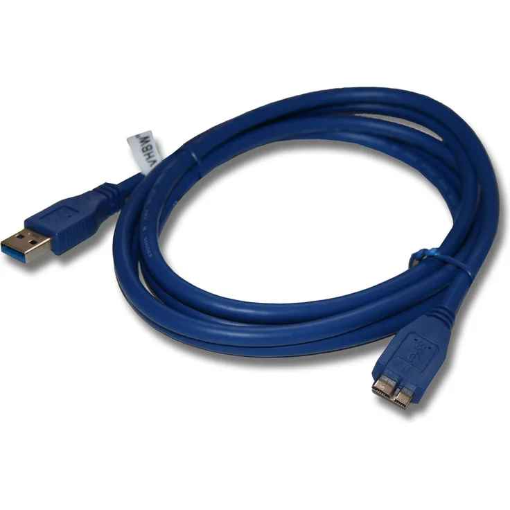 VHBW 1.8m Micro-USB 3.0 Daten Lade Adapter Kabel blau für Samsung Galaxy S5 GT-i9600, SM-G900, SM-G900H, SM-G600R4 wie ET-DQ11Y1WEGWW