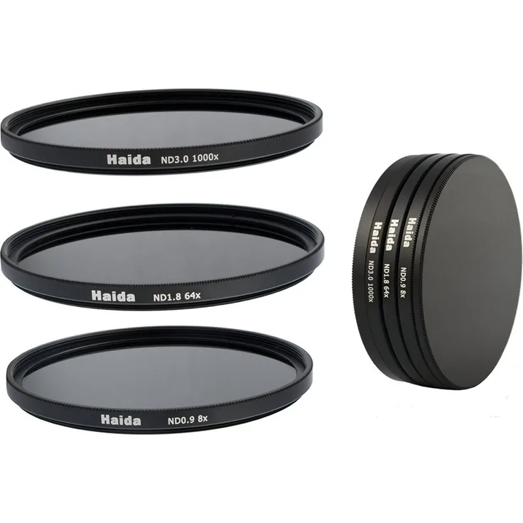 Haida ND Graufilterset ND8x, ND64x, ND1000x, + Stack Cap