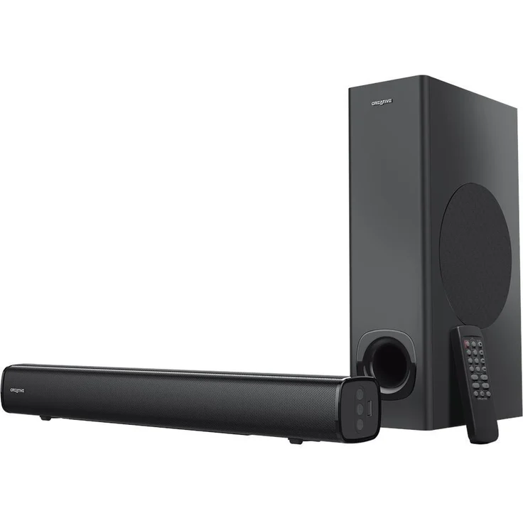 Creative Soundbar Stage (51MF8360AA000) 2.1 Soundbar mit Subwoofer, kabellos/kabelgebunden, geeignet für TV, schwarz – Bild 1
