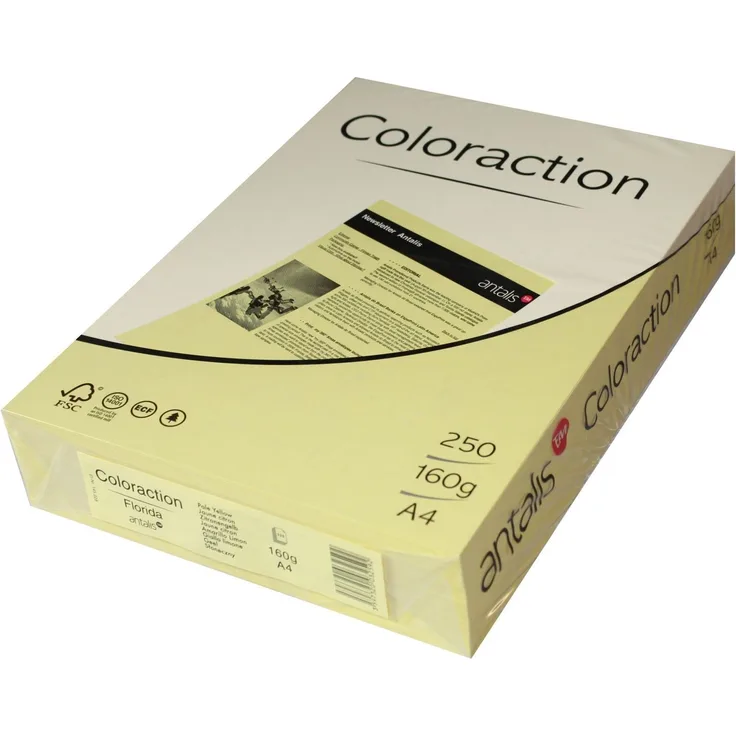 Image Coloraction - farbiges Kopierpapier Florida-zitronengelb 160g-m² A4 - Paket zu 250 Blatt