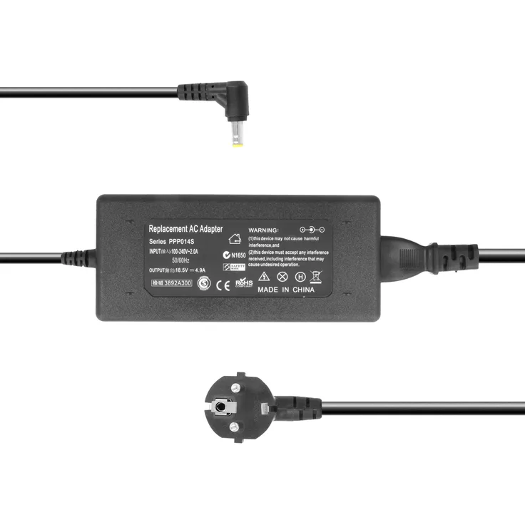 kj-vertrieb Ladegerät 100-240V kompatibel mit Compaq Evo, Presario, HP Omnibook, Pavilion - 18.5V 4.9A 91W - 5.5mm x 2.5mm
