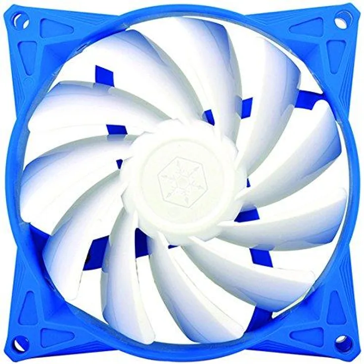 Silverstone SST-FW91 - FW Serie geräuscharmer 92 mm-Hochleistungs-PWM-Lüfter mit Anti-Vibrations-Zubehör, blau-Weiss