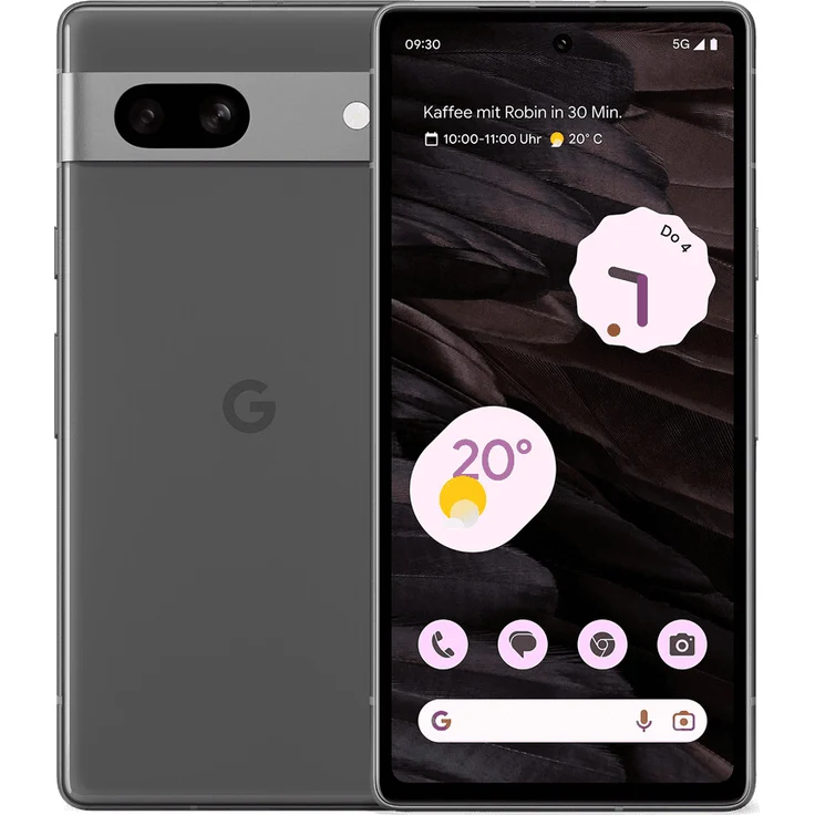 Google Pixel 7a 5G Smartphone (6,1 Zoll) AMOLED-Display, 128GB interner Speicher, 8GB RAM, Dual-SIM, Android 13, Charcoal – Bild 1