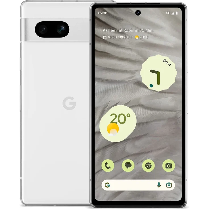 Google Pixel 7a 5G Smartphone (6,1 Zoll) AMOLED-Display, 128GB interner Speicher, 8GB RAM, Dual-SIM, Android 13, Snow – Bild 1