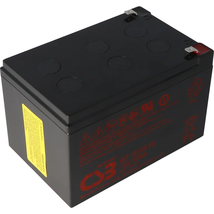 CSB Akku für APC Ersatzbatterie Nr. 4 APC-RBC4, Bleiakku AGM 12V 12Ah, wartungsfrei, Standby 5 Jahre