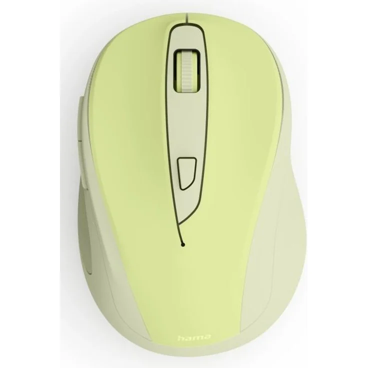Hama WM-400, Ergonomische Funkmaus mit 1600 DPI, 6 Tasten, geräuschlos, grün – Bild 1