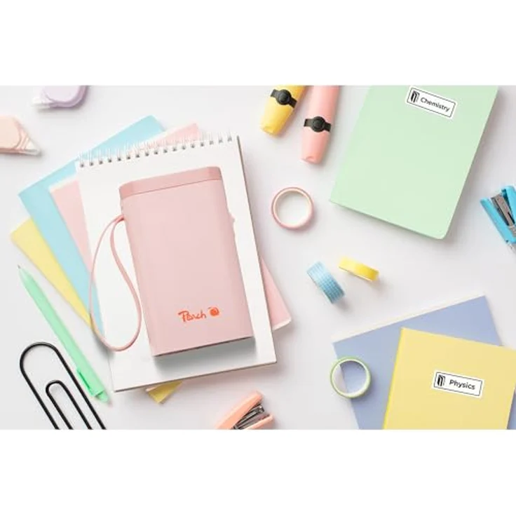 Peach Etikettendrucker PE110, kabelloser Bluetooth-Drucker (203 dpi) in Pink, vielseitig einsetzbar für Büro und Haushalt – Bild 6