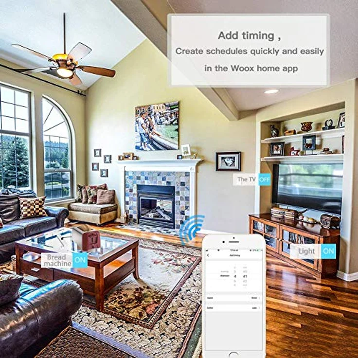 Woox Smart Indoor Powerstrip, Steckdosenleiste mit 4 CEE 7/5 Anschlüssen, 1.80 m, WLAN-Steuerung, kompatibel mit Alexa und Google Assistant – Bild 3
