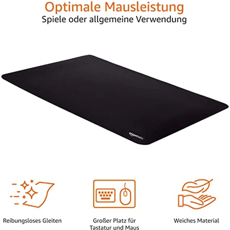 AmazonBasics Großes Gaming-Mauspad, Computer, verlängert, Schwarz – Bild 2