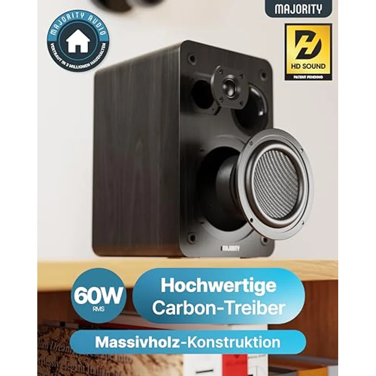 MAJORITY Homerton HiFi, Internetradio WLAN Stereoanlage mit DAB+ & UKW, CD Player und Bluetooth 5.3, inklusive Regallautsprechern und Spotify Connect, kompakte Musikanlage in elegantem Design – Bild 5