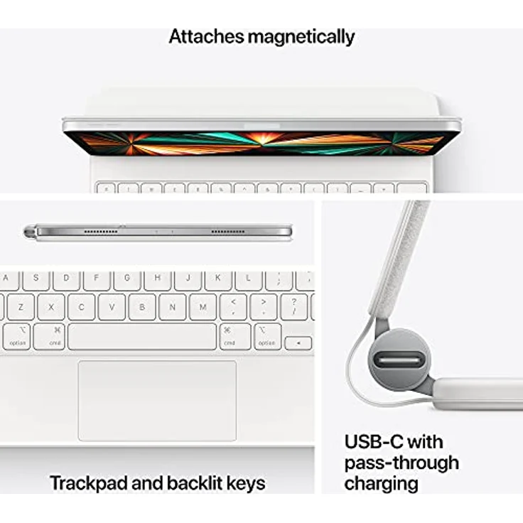 Apple Magic Keyboard für iPad Pro 11'' 2021 (3. Generation) & iPad Air 2020 (4. Generation) - Britisches Englisch Weiß – Bild 7