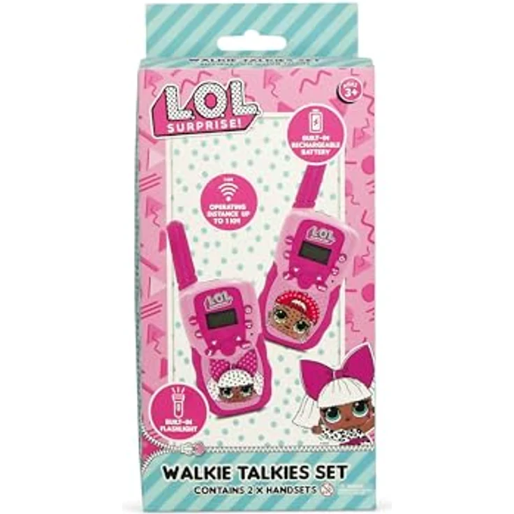 JTI GmbH LOL Surprise Walkie Talkie, Funkgerät mit bis zu 300 m Reichweite, digitalem LCD-Bildschirm und Taschenlampe – Bild 2