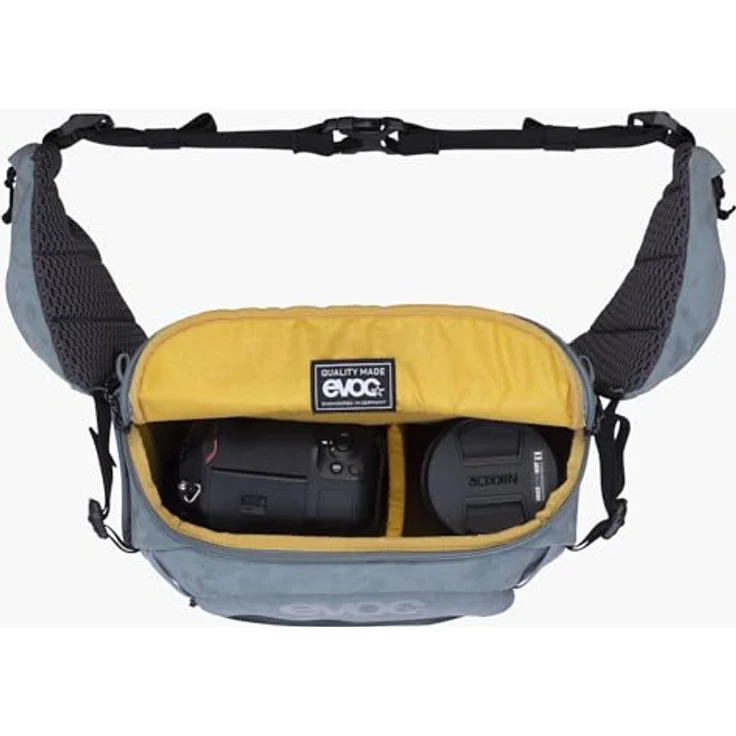 Evoc Hip Pack Capture 6L, Kamera Hüfttasche für Kompakt-Systemkameras, grau, mit Air Flow Contact System und Regenhülle – Bild 18
