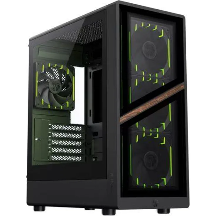 GameMax AERIS BK 330 GB, Mini-Tower Gaming-Gehäuse mit 4 ARGB Lüftern, USB-C, für ATX/M-ATX/Mainboards, ohne Netzteil