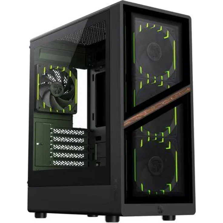 GameMax AERIS BK 330 GB, Mini-Tower Gaming-Gehäuse mit 4 ARGB Lüftern, USB-C, für ATX/M-ATX/Mainboards, ohne Netzteil