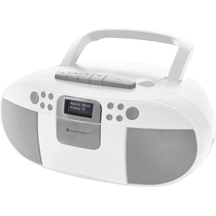 Soundmaster SCD7800 tragbares Digitalradio CD-Player Kassettenspieler Hörbuchfunktion DAB+ UKW-Radio USB-Anschluss Kopfhöreranschluss (weiß) – Bild 1