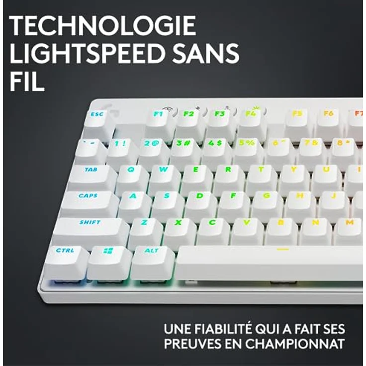Logitech G Pro X TKL Lightspeed Kabellose Gaming-Tastatur - Weiß - FRA Tactile – Bild 3