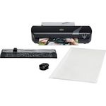 GBC Inspire+ 4-in-1 Set mit A4-Laminiergerät, Papierschneider und Eckenrunder, inkl. Starterkit mit Laminierfolien, Für 75 bis 125 mic Laminierfolien, Laminiergerät in Schwarz (4410036)
