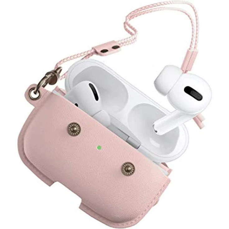 Woodcessories - AirPods Pro Leder Hülle mit Halskette, AirCase (Rose Nude) – Bild 1