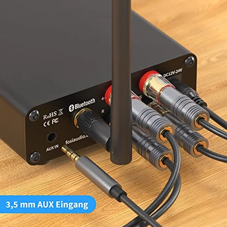 Fosi Audio BT10A Bluetooth 5.0 Stereo Audio Verstärker Empfänger 2 Kanal Klasse D Mini Hi-Fi Integrierter Verstärkter Geeignet für Lautsprecher zu Hause 50W x2 TPA3116 – Bild 5
