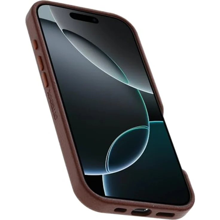 OtterBox Symmetry Series Cactus Leather MagSafe Hülle für iPhone 16 Pro, stoßfest, sturzsicher, Braun – Bild 3