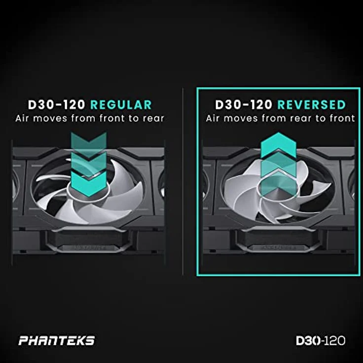 Phanteks D30 PWM Reverse Airflow D-RGB Lüfter, 3er Pack – 120 mm, schwarz - Preisvergleich – Bild 3